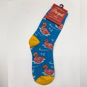 Swimming Pink Flamingos Theme One Pair Men's Fun Novelty Crew Socks